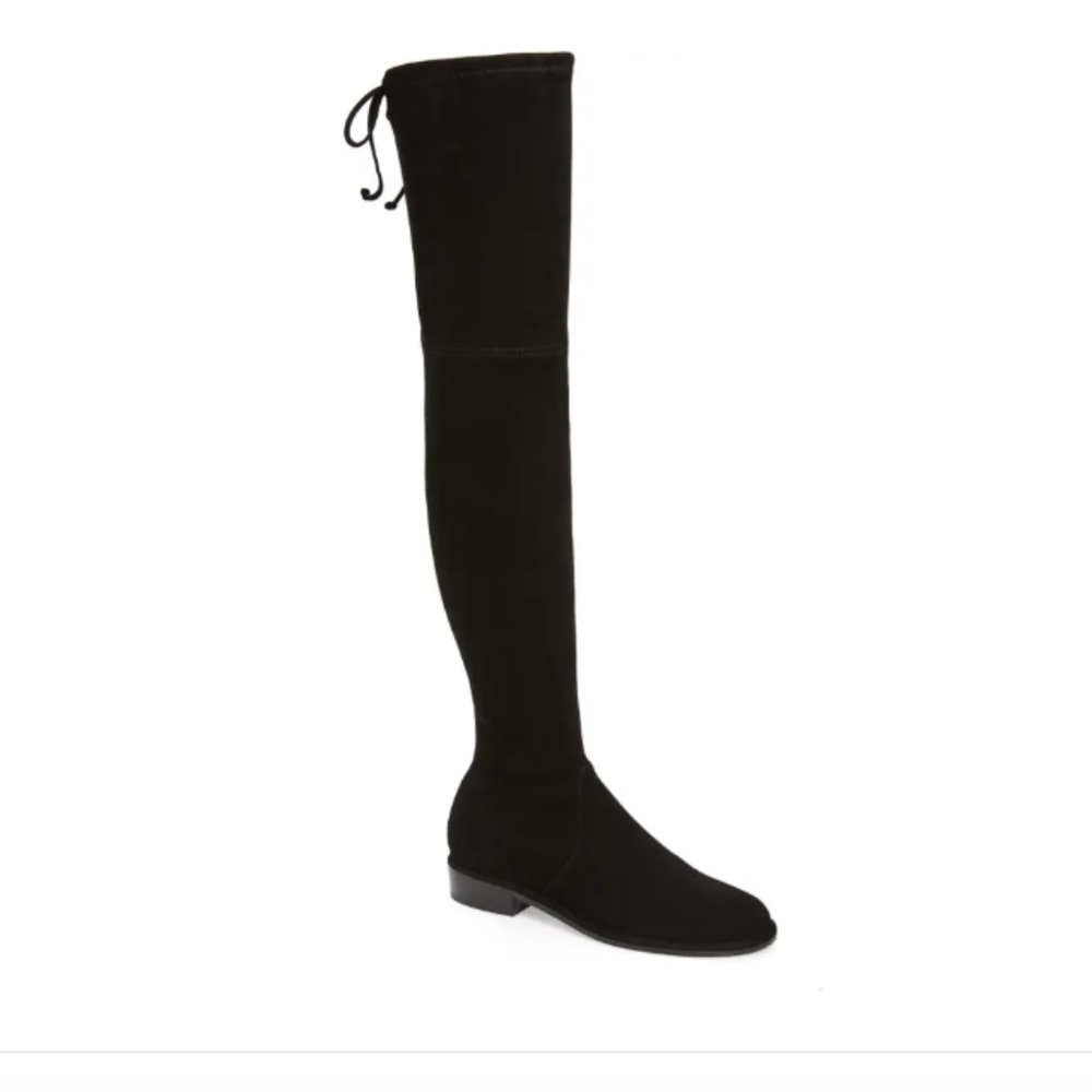 Stuart Weitzman Lowland Over the Knee Boots Black Suede Size 6.5 LIKE NEW
